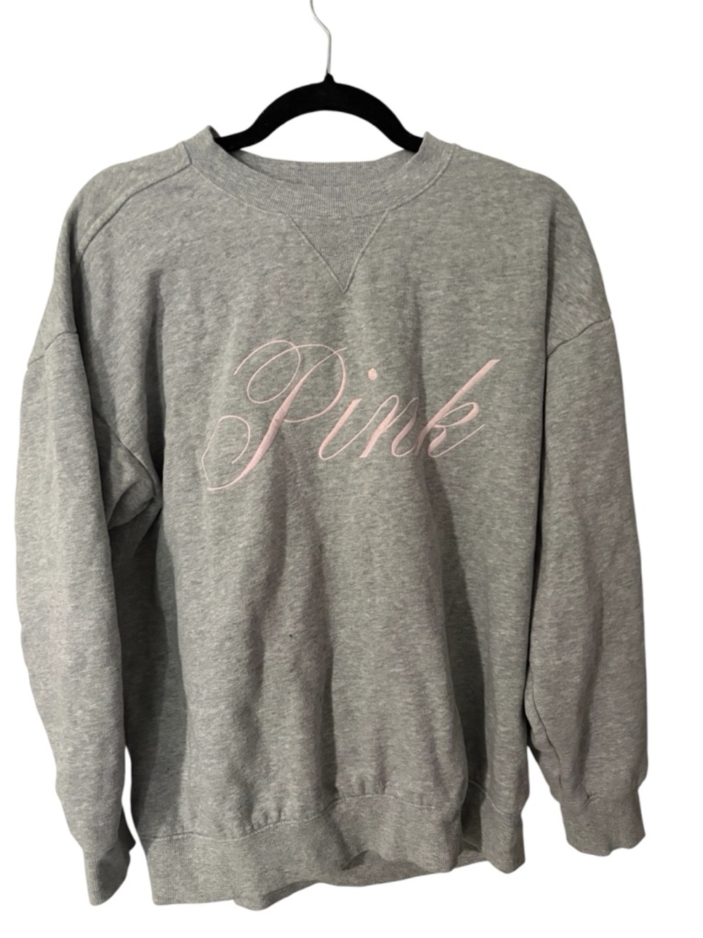 PINK Victoria's Secret Gray Crewneck Sweatshirt with Pink Script